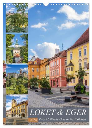 LOKET UND EGER Zwei idyllische Orte in Westböhmen (Wandkalender 2024 DIN A3 hoch), CALVENDO Monatskalender von Viola,  Melanie