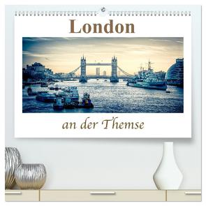 London an der Themse (hochwertiger Premium Wandkalender 2024 DIN A2 quer), Kunstdruck in Hochglanz von Wenske,  Steffen