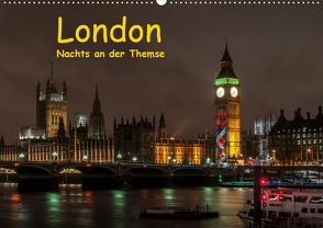 London – Nachts an der Themse (Wandkalender 2021 DIN A2 quer) von Berkenkamp,  Britta