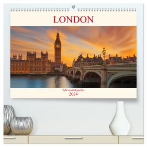 London Sehenswürdigkeiten (hochwertiger Premium Wandkalender 2024 DIN A2 quer), Kunstdruck in Hochglanz von Sitzwohl/Delfinophotography,  Bernhard