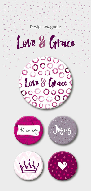 Love & Grace – 5-er-Magnet-Set