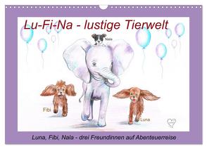 Lu-Fi-Na – lustige Tierwelt (Wandkalender 2024 DIN A3 quer), CALVENDO Monatskalender von Nowak,  Ela