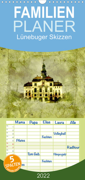 Familienplaner Lüneburger Skizzen (Wandkalender 2022 , 21 cm x 45 cm, hoch) von Habermann,  Ralf