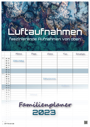 Luftaufnahmen – faszinierende Aufnahmen von oben – ABOVE – 2023 – Kalender DIN A3 – (Familienplaner) von GP-Fever.de