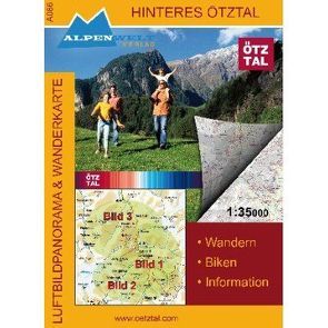 Luftbildpanorama & Wanderkarte Hinteres Ötztal