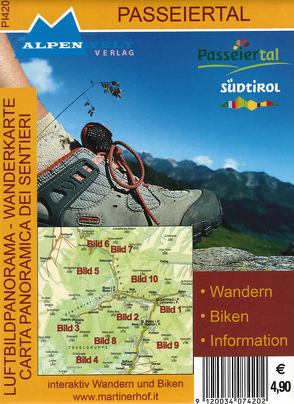 Luftbildpanorama & Wanderkarte – Passeiertal