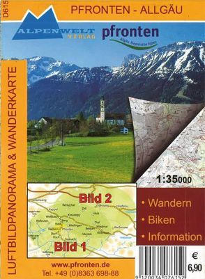 Luftbildpanorama & Wanderkarte – Pfronten – Allgäu