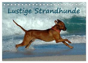 Lustige Strandhunde (Tischkalender 2024 DIN A5 quer), CALVENDO Monatskalender von van Wyk - www.germanpix.net,  Anke