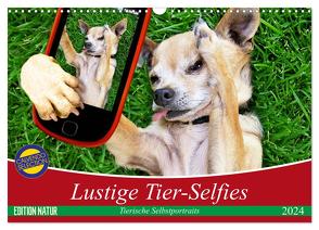 Lustige Tier-Selfies. Tierische Selbstportraits (Wandkalender 2024 DIN A3 quer), CALVENDO Monatskalender von Stanzer,  Elisabeth