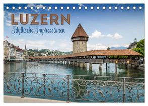 LUZERN Idyllische Impressionen (Tischkalender 2024 DIN A5 quer), CALVENDO Monatskalender von Viola,  Melanie