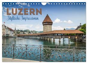 LUZERN Idyllische Impressionen (Wandkalender 2024 DIN A4 quer), CALVENDO Monatskalender von Viola,  Melanie