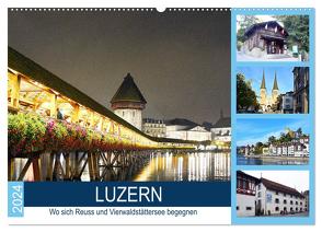 LUZERN Wo sich Reuss und Vierwaldstättersee begegnen (Wandkalender 2024 DIN A2 quer), CALVENDO Monatskalender von Gerstner,  Wolfgang