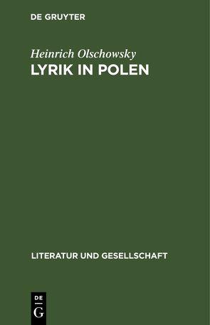 Lyrik in Polen von Olschowsky,  Heinrich