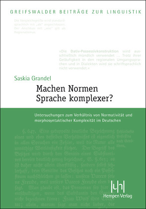 Machen Normen Sprache komplexer? von Grandel,  Saskia