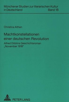 Machtkonstellationen einer deutschen Revolution von Althen,  Christina