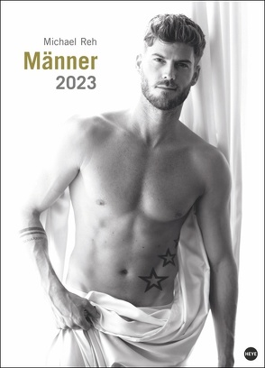 Männer Edition 2023. Jeden Monat ein sinnliches schwarz-weiß-Foto in einem Kalender Großformat. Schöne Männer im Wandkalender XXL 2023. Hochformat 49×68 cm. von Heye, Reh,  Michael