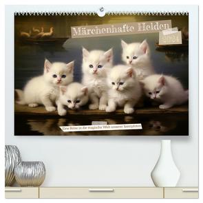 Märchenhafte Helden – Eine Reise in die magische Welt unserer Katzen (hochwertiger Premium Wandkalender 2024 DIN A2 quer), Kunstdruck in Hochglanz von Tapper,  Daniela