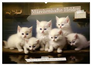 Märchenhafte Helden – Eine Reise in die magische Welt unserer Katzen (Wandkalender 2024 DIN A2 quer), CALVENDO Monatskalender von Tapper,  Daniela