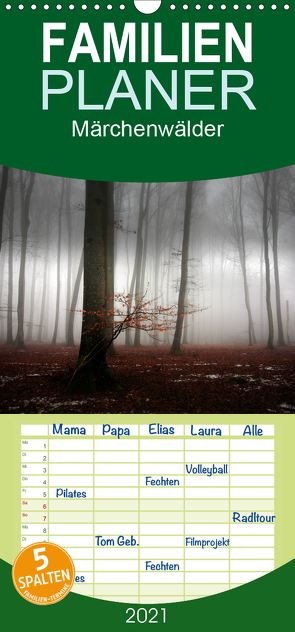 Märchenwälder – Familienplaner hoch (Wandkalender 2021 , 21 cm x 45 cm, hoch) von Warth,  Irma