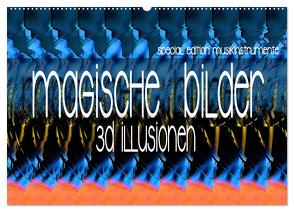 Magische Bilder – 3D Illusionen (Wandkalender 2024 DIN A2 quer), CALVENDO Monatskalender von Utz,  Renate