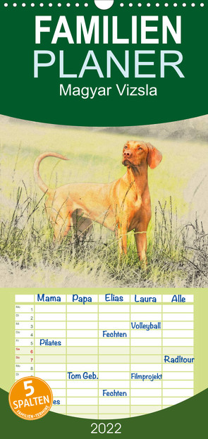 Familienplaner Magyar Vizsla 2022 (Wandkalender 2022 , 21 cm x 45 cm, hoch) von Redecker,  Andrea