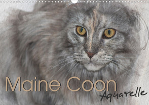 Maine Coon Aquarelle (Wandkalender 2023 DIN A3 quer) von Hahn,  Jasmin