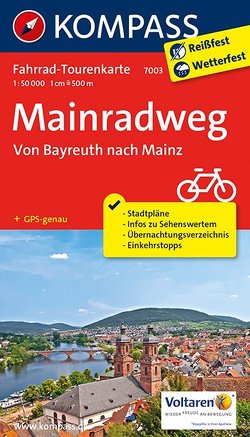 Fahrrad-Tourenkarte Mainradweg, Von Bayreuth nach Mainz von KOMPASS-Karten GmbH