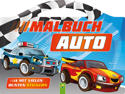 Malbuch Auto mit vielen bunten Stickern