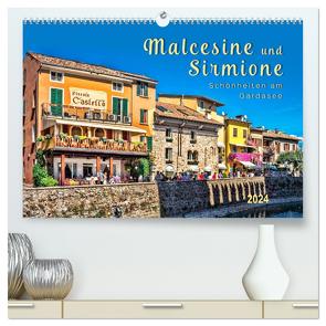 Malcesine und Sirmione, Schönheiten am Gardasee (hochwertiger Premium Wandkalender 2024 DIN A2 quer), Kunstdruck in Hochglanz von Roder,  Peter