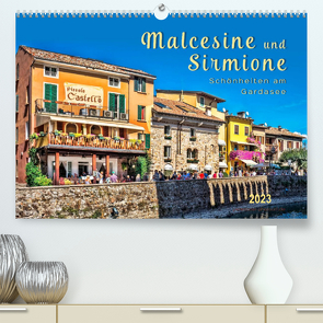 Malcesine und Sirmione, Schönheiten am Gardasee (Premium, hochwertiger DIN A2 Wandkalender 2023, Kunstdruck in Hochglanz) von Roder,  Peter