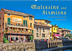 Malcesine und Sirmione, Schönheiten am Gardasee (Wandkalender 2023 DIN A2 quer) von Roder,  Peter