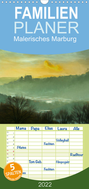 Familienplaner Malerisches Marburg (Wandkalender 2022 , 21 cm x 45 cm, hoch) von Kremer,  Frank