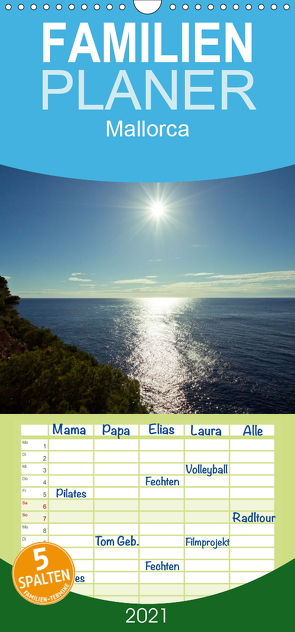 Mallorca – Familienplaner hoch (Wandkalender 2021 , 21 cm x 45 cm, hoch) von Kulla,  Alexander