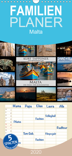 Malta – Familienplaner hoch (Wandkalender 2020 , 21 cm x 45 cm, hoch) von Tappeiner,  Kurt