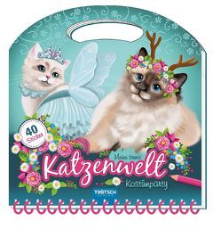 Maltasche „Meine bunte Katzenwelt – Kostümparty“ mit Glitzercover von Angelmahr,  Anja