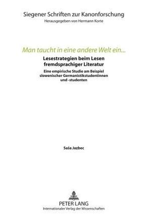 «Man taucht in eine andere Welt ein…» von Jazbec,  Sasa