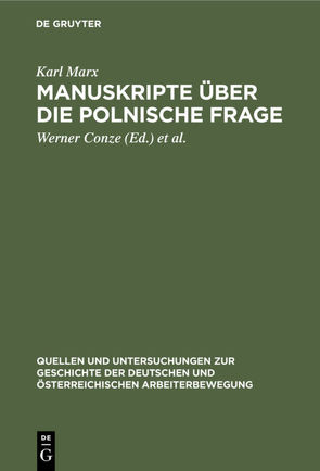 Manuskripte über die polnische Frage von Conze,  Werner, Hertz-Eichenrode,  Dieter, Marx,  Karl