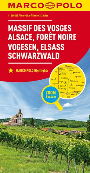 MARCO POLO Regionalkarte Vogesen, Elsass, Schwarzwald 1:200.000