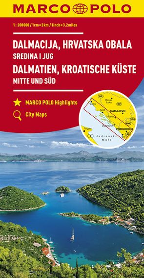 MARCO POLO Regionalkarte Kroatische Küste Mitte und Süd 1:200.000