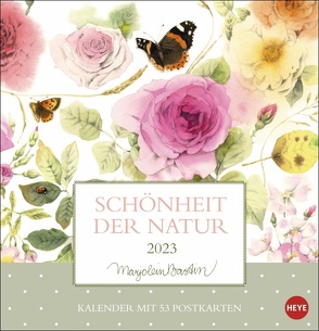 Marjolein Bastin: Schönheit der Natur Premium-Postkartenkalender 2023. Hochwertiger Tisch-Kalender mit 53 liebevoll illustrierten Postkarten. Kleiner Kalender 2023 zum Aufstellen von Bastin,  Marjolein, Heye