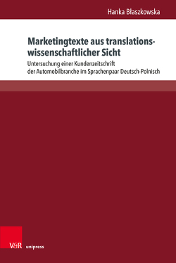 Marketingtexte aus translationswissenschaftlicher Sicht von Blaszkowska,  Hanka