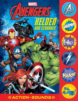 Marvel Avengers – Helden und Schurken – Action-Soundbuch mit 6 Geräuschen und 4 Comicgeschichten für Kinder ab 6 Jahren