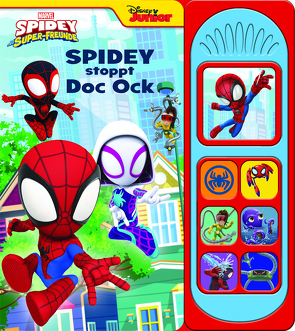 Marvel Spidey und seine Super-Freunde – Spidey stoppt Doc Ock – Soundbuch – Pappbilderbuch mit 7 netz-takulären Geräuschen