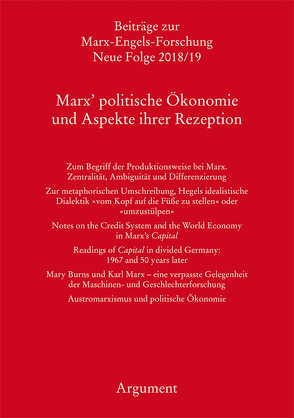 Marx’ politische Ökonomie und Aspekte ihrer Rezeption von Hecker,  Rolf, Sperl,  Richard, Vollgraf,  Carl-Erich