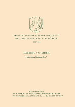 Masaccios „Zinsgroschen“ von Einem,  Herbert von