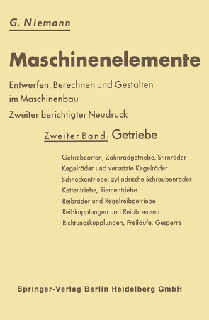 Maschinenelemente von Niemann,  Gustav