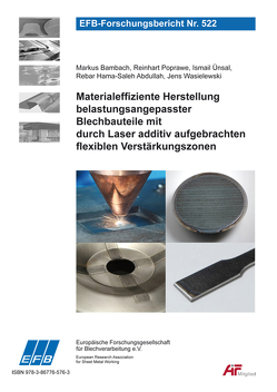 Materialeffiziente Herstellung belastungsangepasster Blechbauteile mit durch Laser additiv aufgebrachten flexiblen Verstärkungszonen von Bambach,  Markus, Hama-Saleh Abdullah,  Rebar, Poprawe,  Reinhart, Ünsal,  Ismail, Wasielewski,  Jens