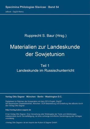 Materialien zur Landeskunde der Sowjetunion von Baur,  Rupprecht