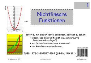 Mathekartei: Nichtlineare Funktionen von Steinert,  Wolfgang