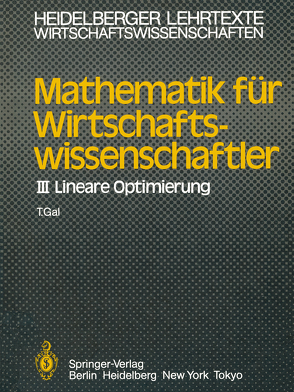 Mathematik für Wirtschaftswissenschaftler von Gal,  T.